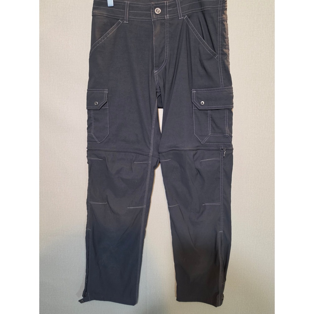 Kuhl Renegade Convertible Cargo Pants Mens 30x30 Gray Hiking Zip Off Shorts